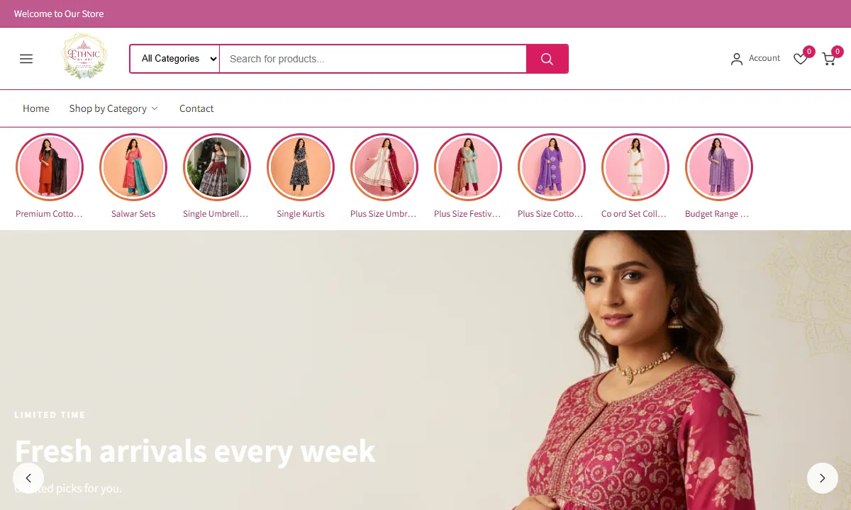 Screenshot of the ethnicbyabi.com website