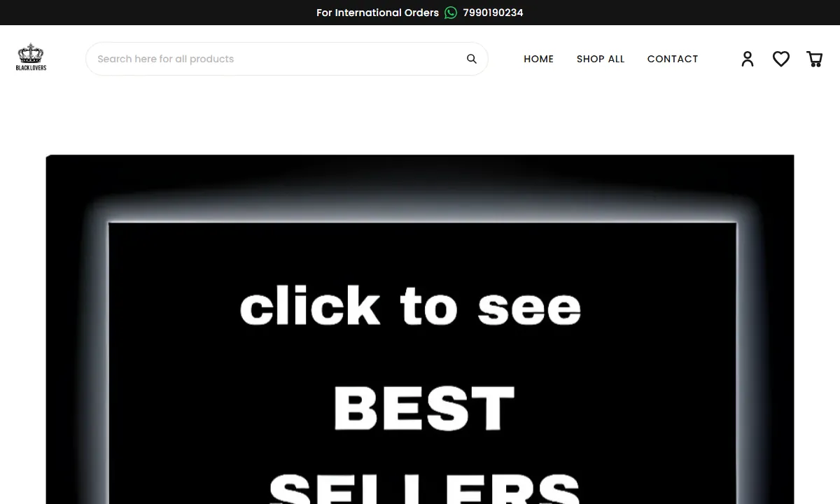 Screenshot of the blacklovers.in website