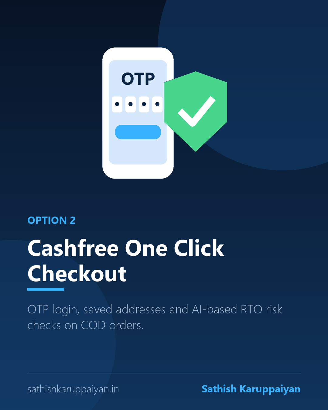 Cashfree One Click Checkout with OTP login and RTO intelligence