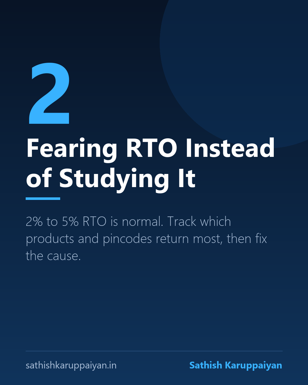Ecommerce RTO return to origin rate of 2 to 5 percent is normal