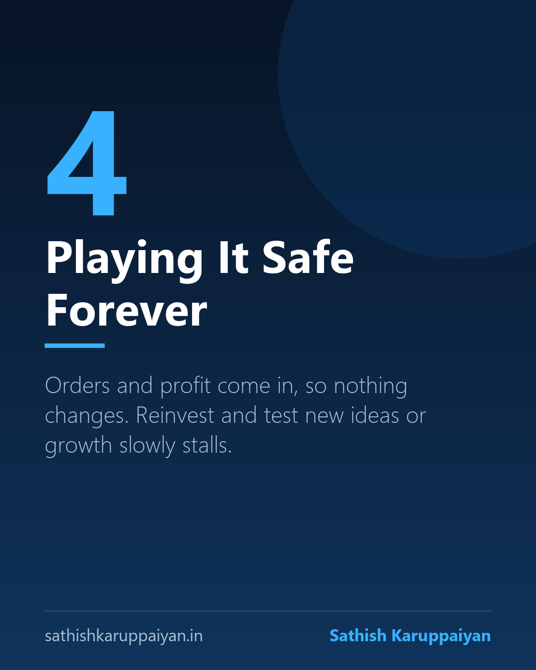 Ecommerce business owner not testing new ideas or reinvesting profit